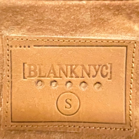 New BlankNYC Genuine Suede Leather moto vest size small camel sleeveless jacket - Picture 5 of 12